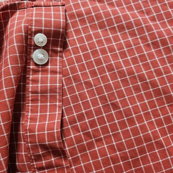 LL Bean Traditional Fit Long Sleeve Button Down Red  Check Mens Large - Picture 8 of 11